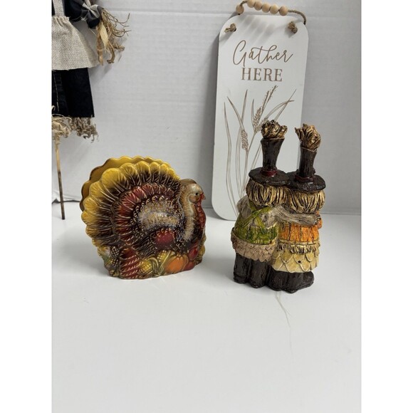 4 Piece Fall/Harvest/Thanksgiving Lot Napkin Holder, Plant Scarecrow, … - Picture 6 of 12